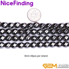 Twist Black Hematite Gemstone Beads Jewelry Making Loose 15" Natural Wholesale