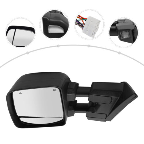 For 2017-2022 Nissan Titan Left LH Driver Heated Side Tow Mirror Black OEM - Foto 7 di 22