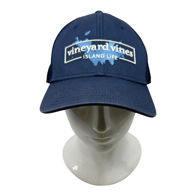 Vineyard Vines Island Life Blue Logo Box Trucker Hat Adult OS