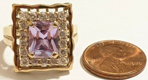 Authentic VINTAGE GOLD PLATED STERLING SILVER RING ABOUT SIZE 7 3/4 SIGNED NF 925 THAILAND