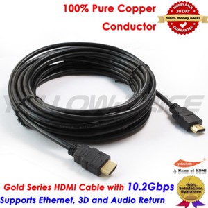 Details about Ultra Long HDMI v1.4 Cable 30FT 9.2M, Gold Series, US Seller, 1080P@60Hz, 4K 3D
