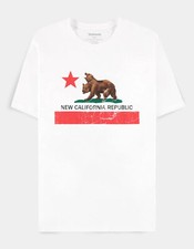 OFFICIAL BETHESDA FALLOUT NEW CALIFORNIA REPUBLIC LOGO WHITE T-SHIRT
