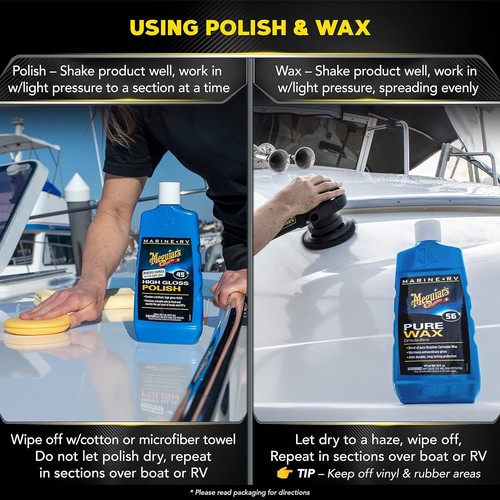 Meguiar Fiberglass Oxidation Removal Kit Marine Boat RV Clean Restore Polish Wax - Picture 5 of 7