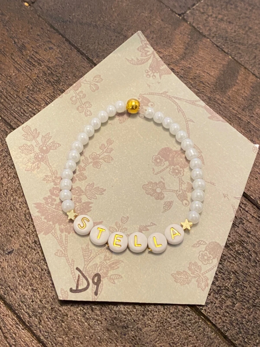 BRAND NEW HAND CRAFTED BEADED NAME STRETCH BRACELET D9 STELLA