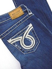 Big Star Liv Slim Straight Women's Jeans Distressed Embroidered Stretch Size 28