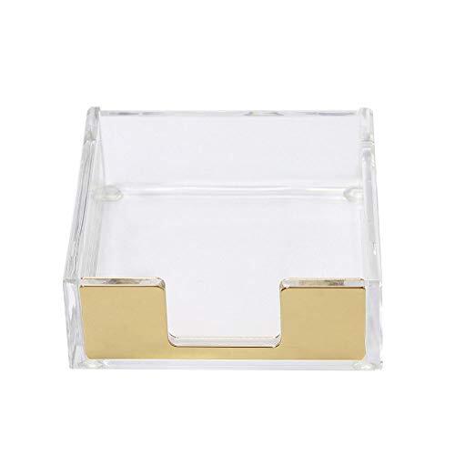 Sticky Notes Memo Pad Holder Dispenser Rose with Clear Desk Supplies Gold-image