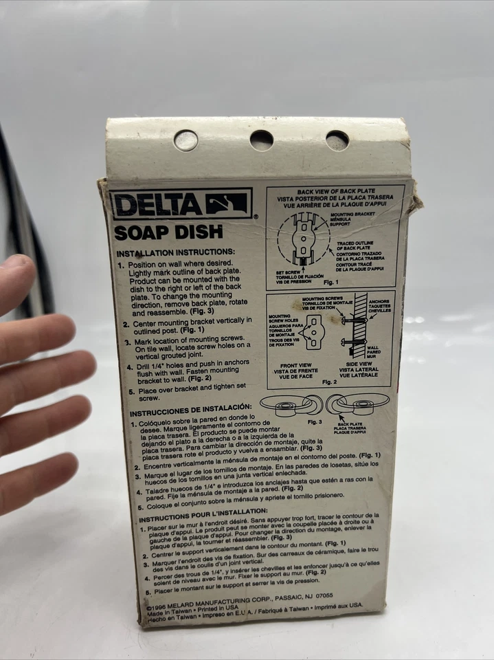 Jabonera Delta transparente vintage montada en la pared cromada/latón/dorada 73055-CB. A Foto 2 de 3