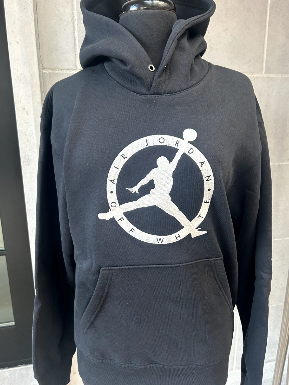 OFF WHITE Felpa con cappuccio bianca X Air Jordan MJ nera bianca verde foresta nuova con etichette taglia XS