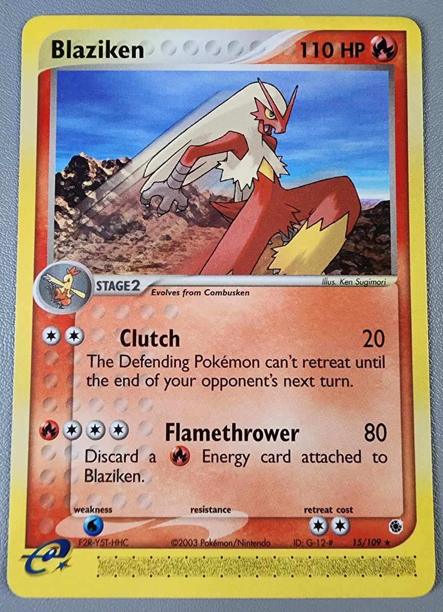 Blaziken 15/109 EX Ruby & Sapphire Rare Non-Holo Pokemon Card NM