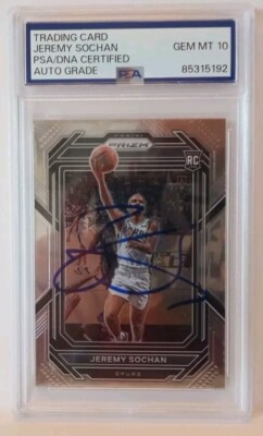 Jeremy Sochan Signed 2022 Panini Prizm Base Rookie Card PSA
