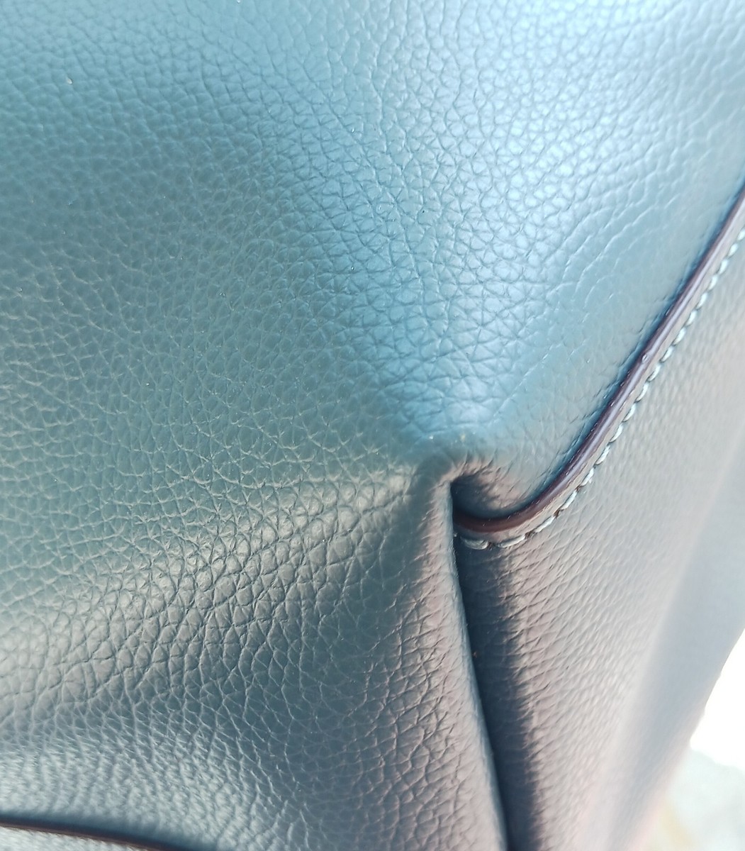 Coach 58849 Denim Blue Market Leather Turnlock Tote/Shoulder Bag