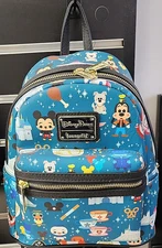 LOUNGEFLY BAG MINI BACKPACK DISNEY PARKS CHIBI MICKEY MINNIE - New With Tags