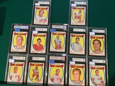 Lot Of 12 1971-72  OPC  KSA Graded Detroit Teams Joe Daley  & 11 Others