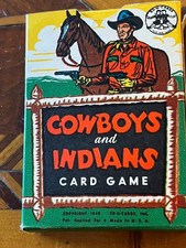 Vintage 1949 Ed-U-Cards Cowboys and Indians Card Game Complete With Box Rules