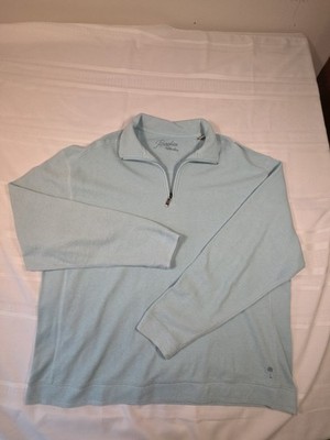 Paradise Collection Sweater, Men's Size XXL, Teal , Pullover, 1/4 Zip 