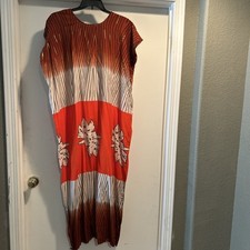 African Dera Kaftan Dress Tie Dye One Size Multi Color