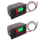 2Pack DC 12V, 24V, 36V, 48V, 60V Battery Indicator Voltage Meter 2 in 1 Battery
