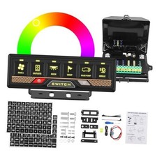 6 Gang RGB Switch Panel 60A Waterproof Memory Function Toggle Momentary