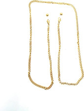 18K Gold Stainless Steel Eyeglass Chain Adjustable Anti-Slip Glasses Holder fo