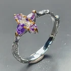 Fine Art Jewelry Natural Amethyst Ring 925 Sterling Silver Size 7.5 /R480920
