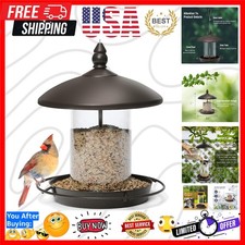 Outdoor Hanging Bird Feeder with Chew-Proof Design  Easy-Refill Top - Bronze