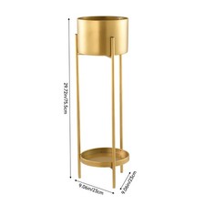 Gold Metal Plant Stand Nordic Round Flower Pot Holder 2 Tier Indoor Display Rack