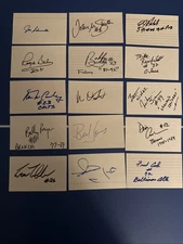 (15) Autographed Football NFL 3x5 Index Cards HOF Stars Signed AU