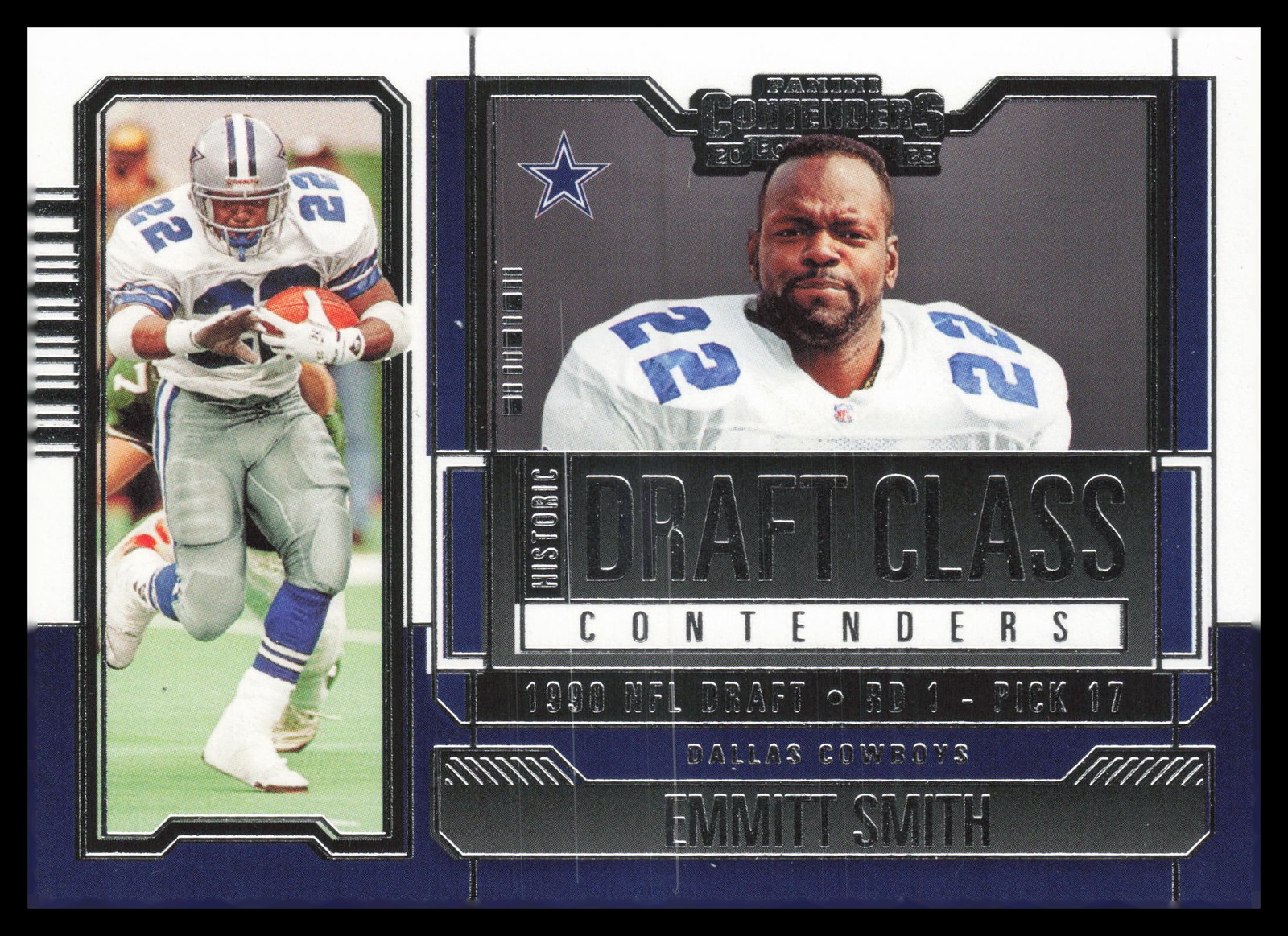 Emmitt Smith #HDC-ES Football Cards 2023 Panini Contenders Historic Draft Class trading card — raw and PSA graded price guide