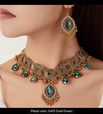 Vintage Dubai Gold Jewelry Set Indian Ethnic ...