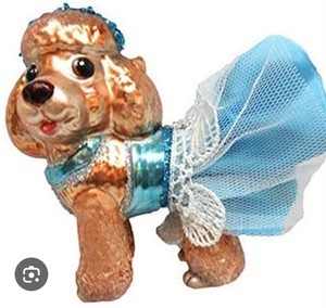December Diamonds Ornament Poodle In Blue Dress