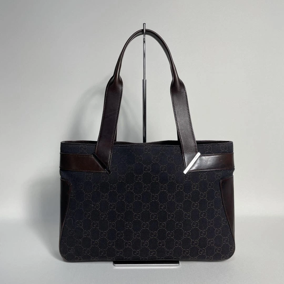 2503 108 Gucci GG sac à main toile marron foncé