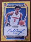 Cade Cunningham 2021-22 NBA Panini Prizm Fast Break GOLD 5/10 Rookie RC AutoOpens in a new window or tab