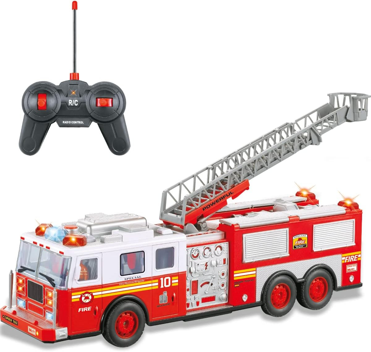 Liberty Imports RC Fire Truck - Big Remote Control Toy Fire 
