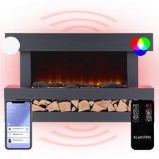 Electric Fireplace and Surround 2000 W Electric Fire Stove LED Flames WiFi Black