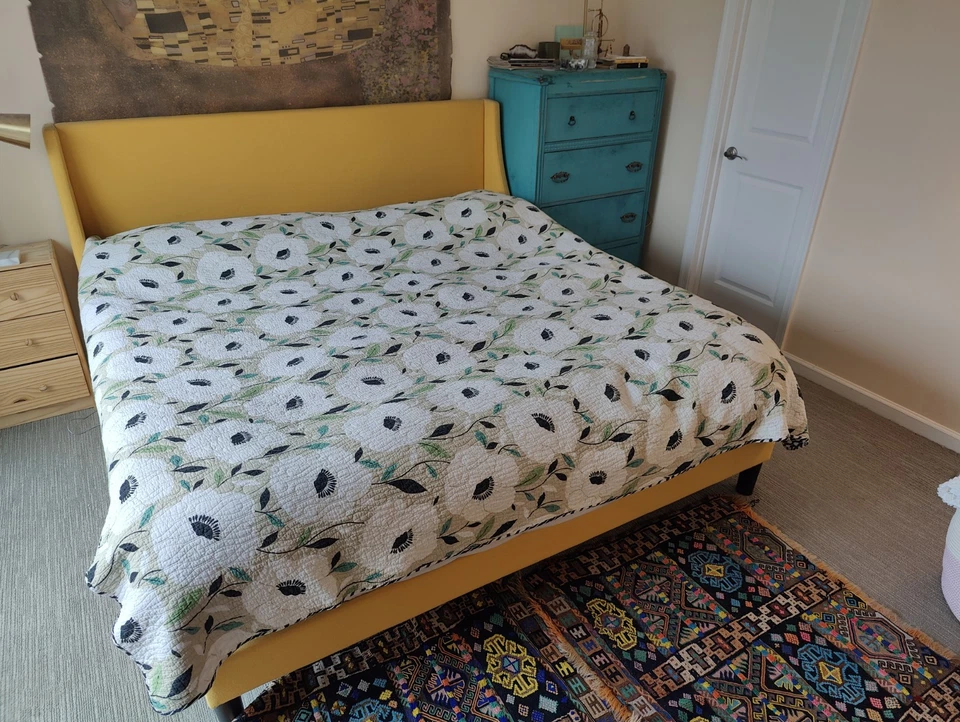 Colcha Echo 100 % algodón estampado gráfico 2 lados queen/completa Foto 4 de 4