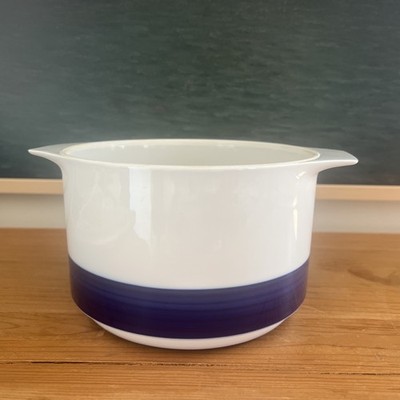 THOMAS Germany 'Brushed Cobalt' 7''D Round Open Casserole Blue & White
