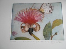 Jutta Votteler - Naschender Schmetterling - Original-Radierung - Handsigniert -