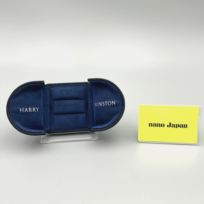 HARRY WINSTON ボックス ネイビー Harry Winston Double Ring Box Pair Case Navy Blue Presentation