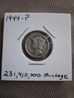 1944-P Mercury Dime 90% Silver. Good Condition