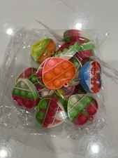 Mini Pop It Multicolor Fidget Sensory Toys Set Keychain Style 4-11 Years