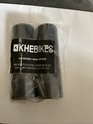 BMX Pegs 10mm 3/8 Zoll Gewinde KHE BLACK STEELTrickachsen  schwarz Paar