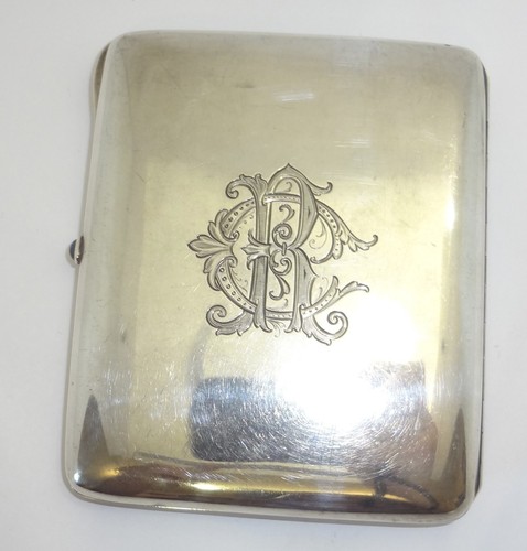 Antique Odalisque 935 Silver Hand Painted Enamel Cigarette Case w/ Jeweled Clasp - Picture 6 of 14