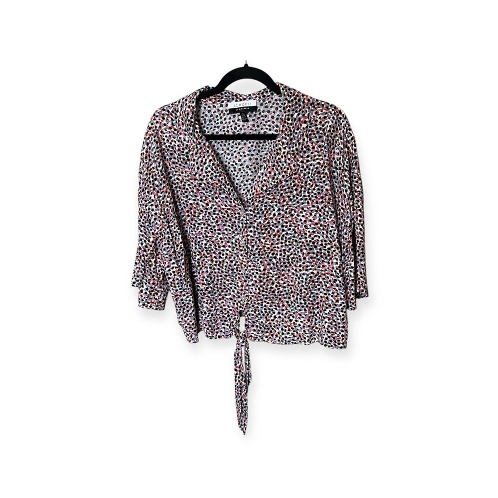 ELOQUII Elements Multicolor Button Front Tie Wais… - image 1