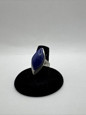 BBJ Lapis Lazuli Sterling Silver 925 Statement Cocktail Ring, Size 7