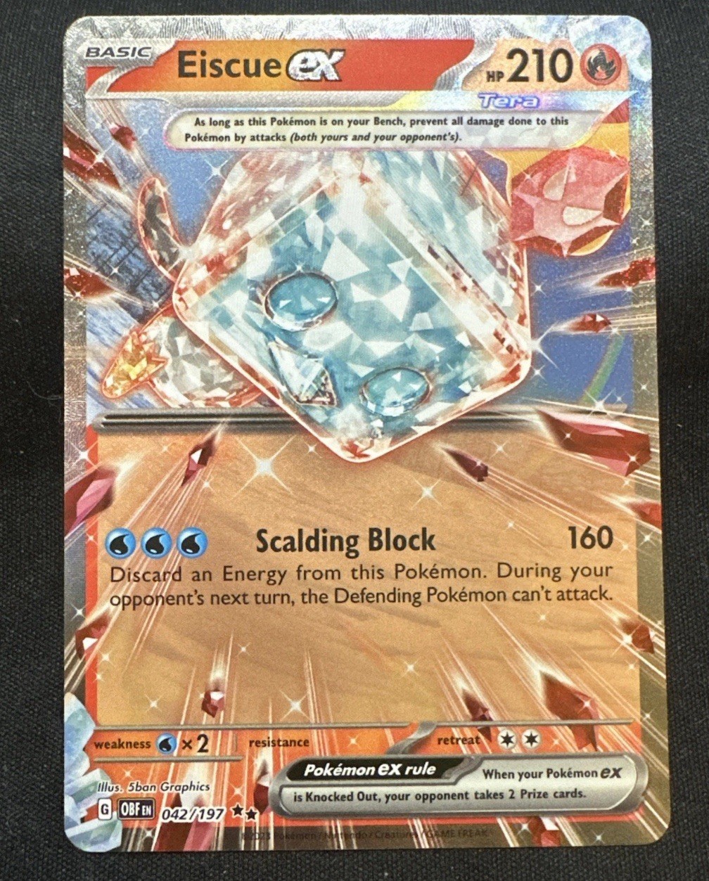 Pokemon Eiscue EX 42/197 Obsidian Flames Double Rare