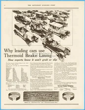 1917 Thermoid Rubber Co Trenton New Jersey Car Automobile Brake Lining Ad
