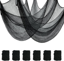 Creepy Cloth 6Pcs 30X72 Inch Black Spooky Gauze