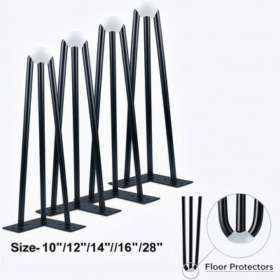 4er Pack Hairpin Legs für Möbel 4 -28  Metall Tisch Schreibtisch Bank DIY
