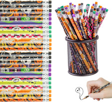 36Pcs Halloween Pencil, Assorted Pattern Colored Pencil with Erasers Colorful St