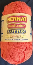Bernat Cotton Yarn MOD RED 14oz. Roll Vintage Color
